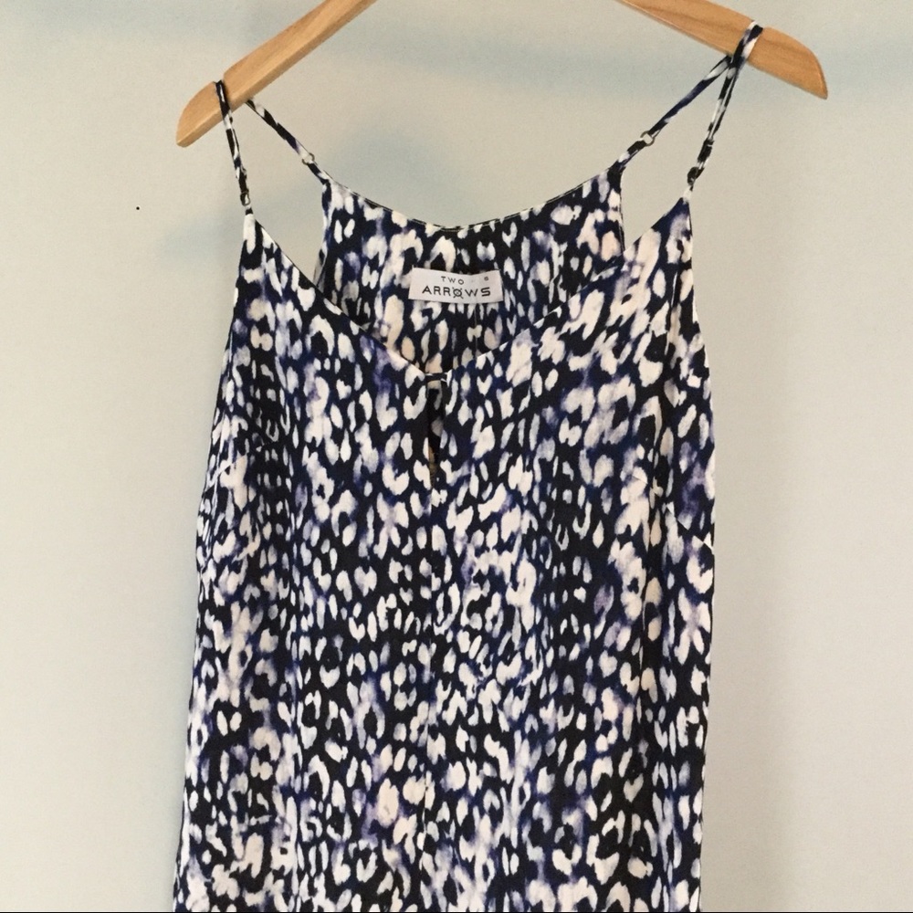 Two Arrows Blue  Print Summer Maxi Dress - Picture 6 of 8